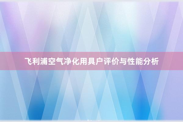 飞利浦空气净化用具户评价与性能分析